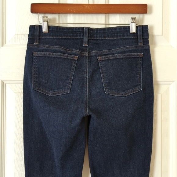 Eileen Fisher Dark Wash Organic Cotton Mid Rise Ankle Cropped Skinny Jeans 2 - Picture 5 of 14